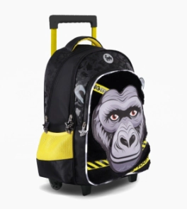MOCHILA CARRO 18" CON LUZ LED GORILLA FOOTY NEGRO