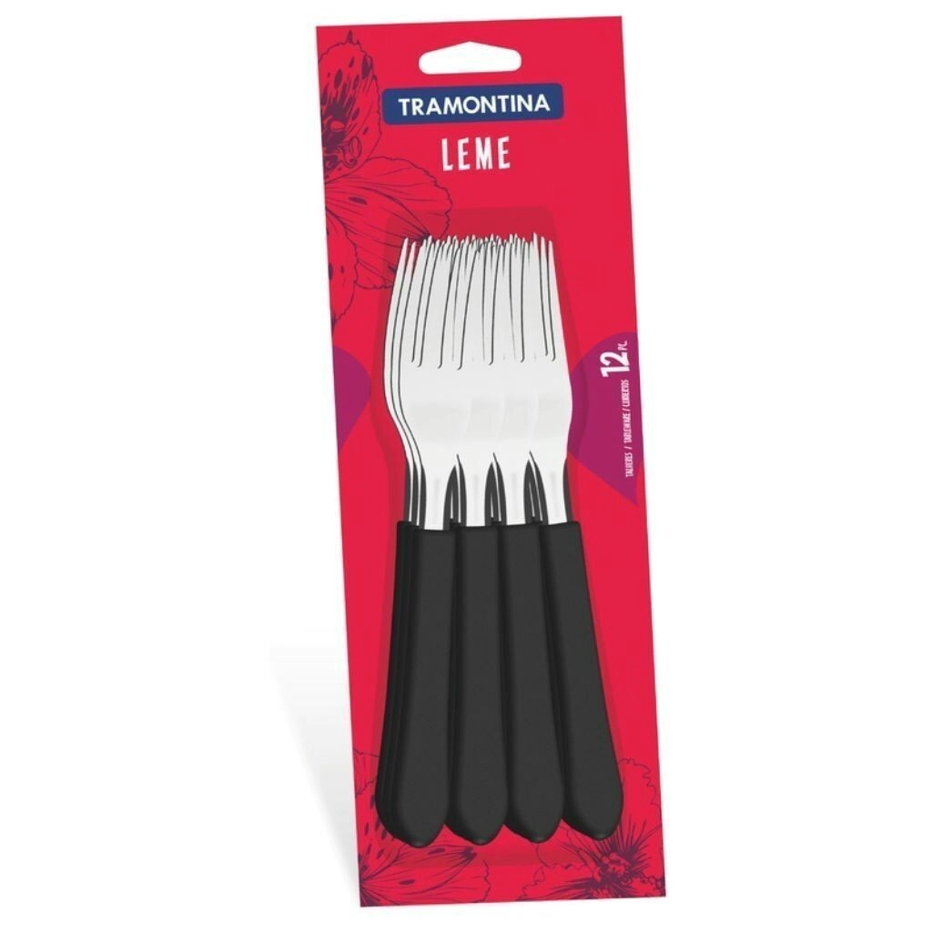 Tenedor Mesa Tramontina Leme x12 Negro