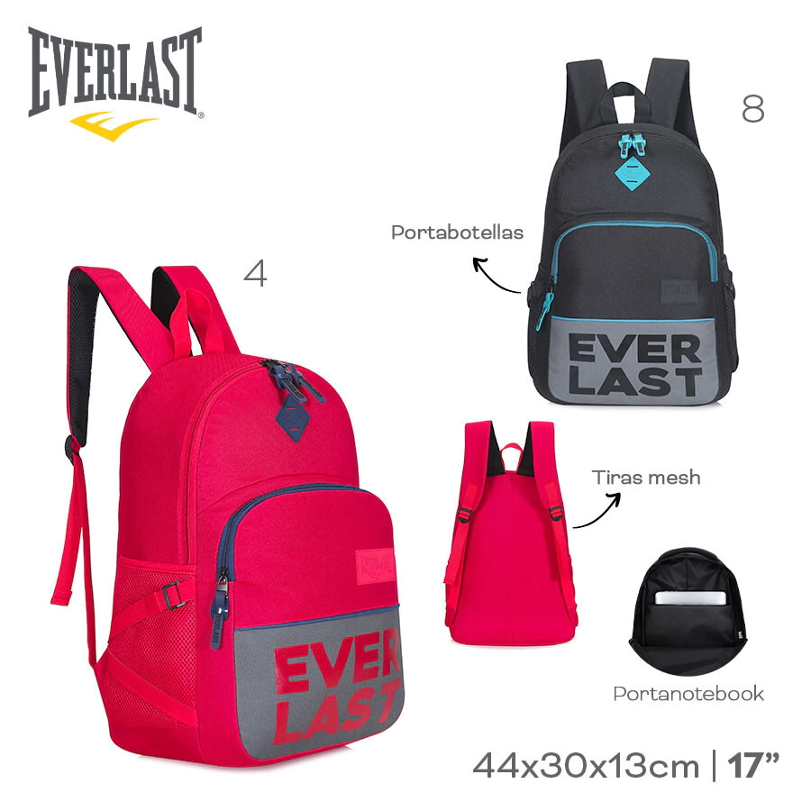 MOCHILA PORTANOTEBOOK EVERLAST ROJO