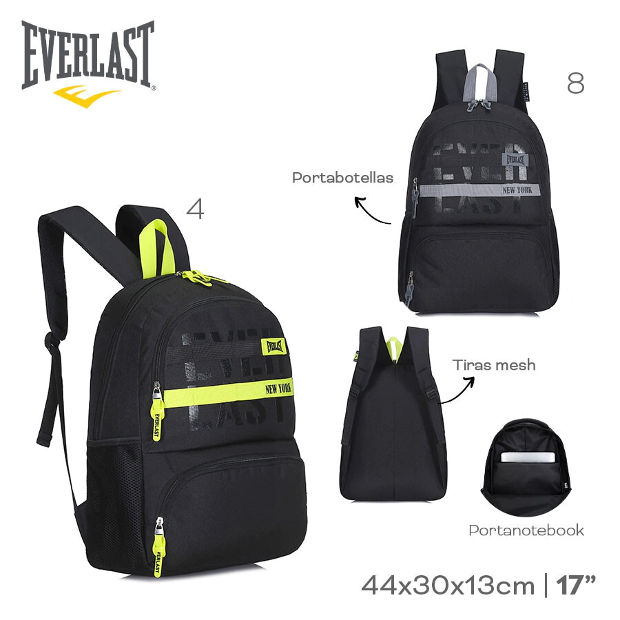 MOCHILA PORTANOTEBOOK EVERLAST AMARILLO