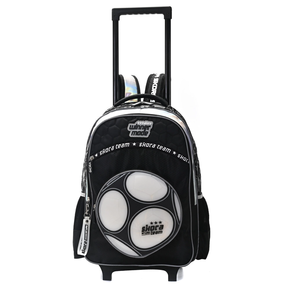 MOCHILA CARRO 18" FUTBOL BLACK CON LLAVERO 32x45x15 CM