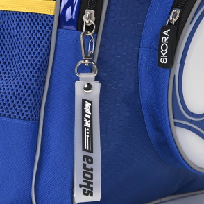 MOCHILA 18" FUTBOL  BLUE CON LLAVERO 32x45x15 CM