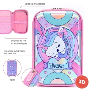 CARTUCHERA CANOPLA 1 PISO THINK HAPPY UNICORNIO