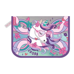 CARTUCHERA DESPLEGABLE CON VELCRO THINK HAPPY UNICORNIO SKORA