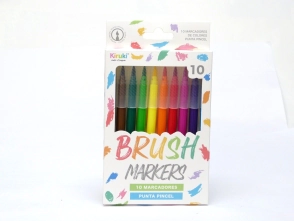 MARCADOR BRUSH PUNTA PINCEL x10 KIRUKI