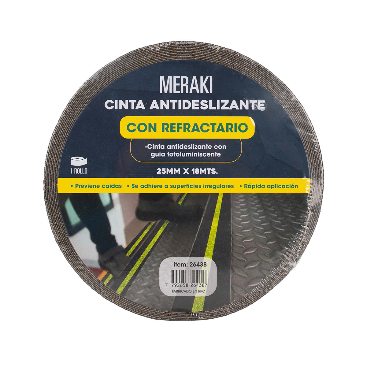 CINTA ANTIDESLIZANTE REFRACTARIA 25mm x 18mts