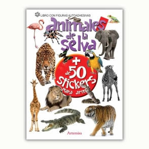 LIBRO ANIMALES DE LA SELVA + 50 STICKERS
