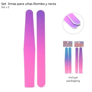 SET LIMAS PARA UÑAS ROMBO Y RECTA x2 SKORA