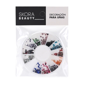 NAIL ART EN DISCO STRASS MULTICOLOR SKORA