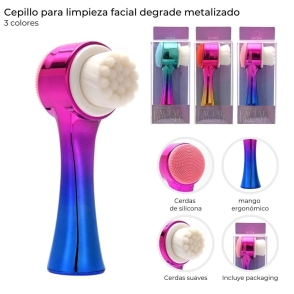 CEPILLO PARA LIMPIEZA FACIAL DEGRADE METALIZADO SKORA