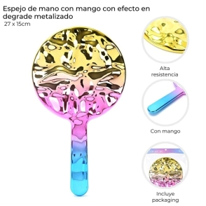 ESPEJO DE MANO CON MANGO 27x15 CM SKORA
