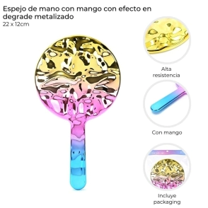 ESPEJO DE MANO CON MANGO 22x12 CM SKORA