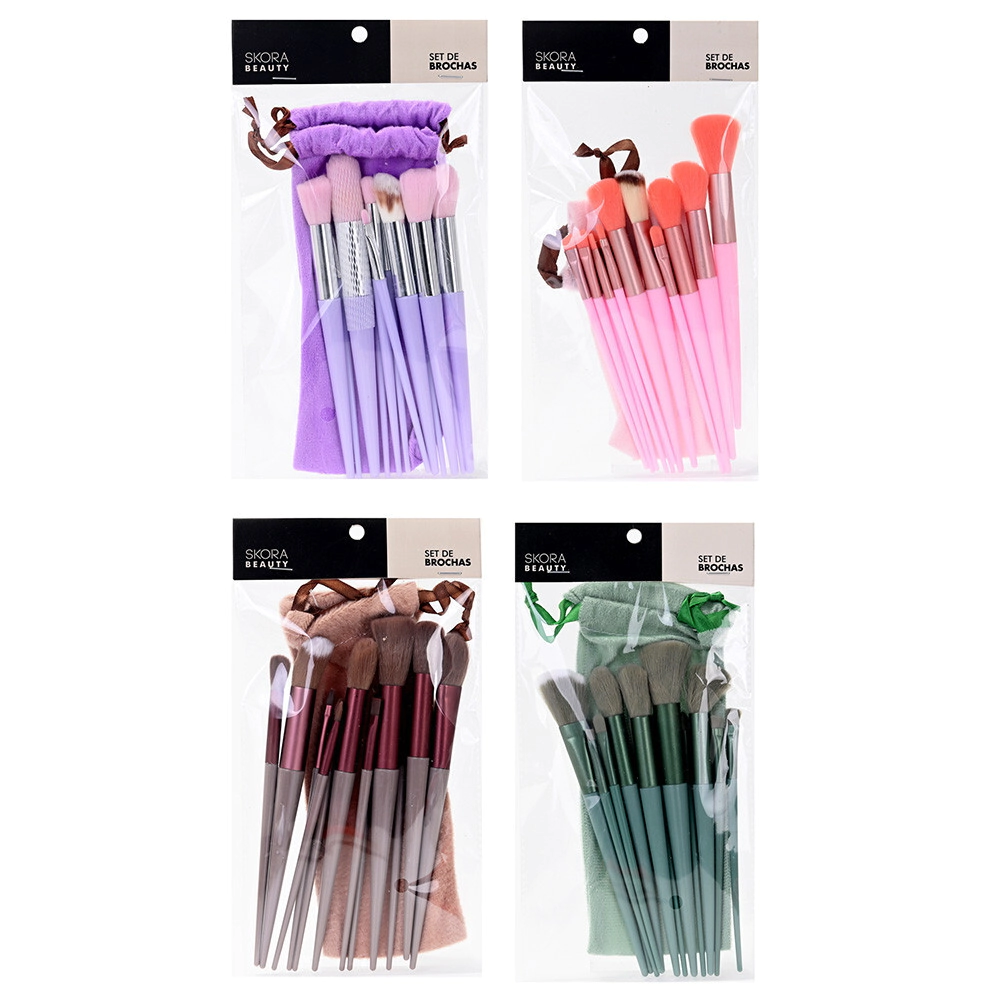 SET BROCHA MAQUILLAJE CON ESTUCHE x13 SKORA