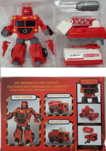 TRANSF BOMBERO CON ACCESORIOS (0022B)