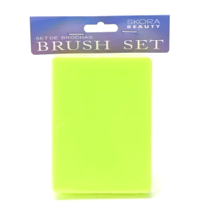 SET MINI BROCHA MAQUILLAJE CON ESTUCHE Y ESPEJO SKORA