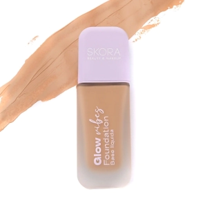 BASE DE MAQUILLAJE FLUIDA ENVASE DE VIDRIO CON DIFUSOR SKORA
