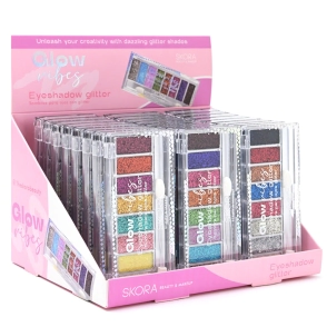 SOMBRA DE OJOS GLITTER 8 TONOS SKORA