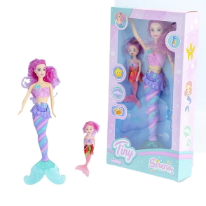 MUÑECA TINY SIRENA Y MINI SIRENA 36x20x6 CM