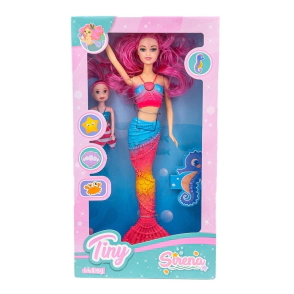 MUÑECA TINY SIRENA Y MINI SIRENA 36x20x6 CM