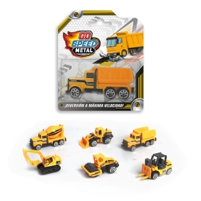 VEHICULOS DE CONSTRUCCION METALICOS GO SPEED 14x12x4 CM
