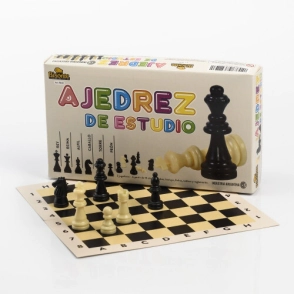 AJEDREZ ESTUDIO PLASTICO 60 MM TABLERO CARTON 26X26 CM