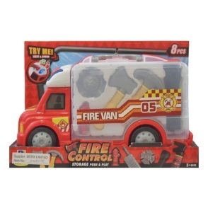 CAMION BOMBERO CON ACC LUZ Y SONIDO 8 PIEZAS