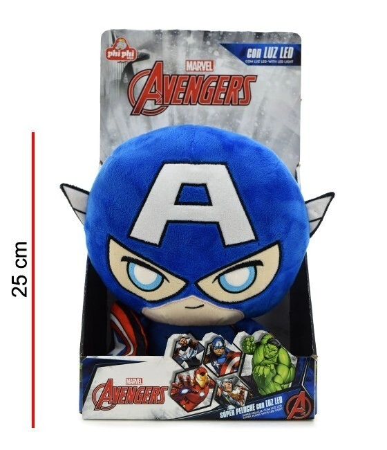 PELUCHE CAPIAN AMERICA 25CM CON LUZ PHI PHI TOYS