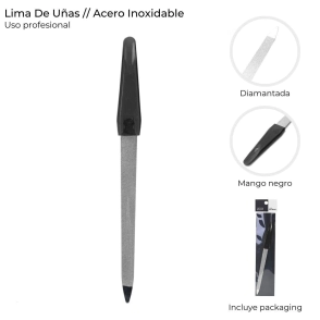 LIMA DE UÑAS DE ACERO MANGO NEGRO SKORA