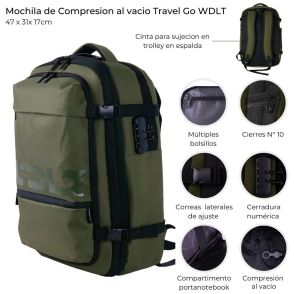 MOCHILA DE COMPRESION AL VACIO TRAVEL GO WDLT 47x31x17 CM