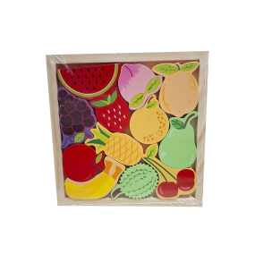 JUEGO DIDACTICO DE ENCASTRE BLOQUES DE MADERA ANIMALES 15x15x1 CM