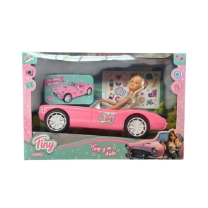 MUÑECA TINY Y SU AUTO DEPORTIVO 35,5x19x21 CM