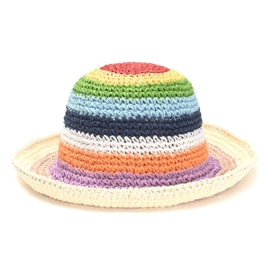 SOMBRERO CAPELINA TEJIDA MULTICOLOR SIMIL CROCHET SKORA