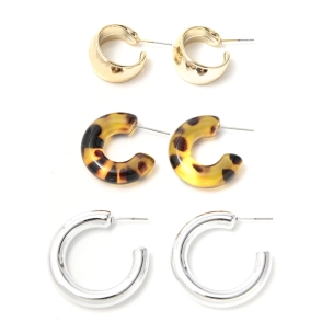 SET 3 PAR DE AROS SKORA