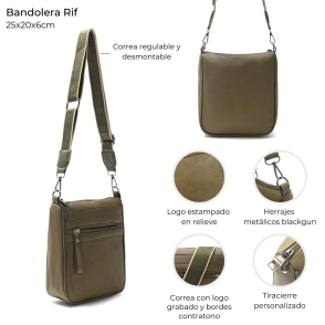BANDOLERA RIF NYLON CORREA DE CINTA 25x20x6 CM  SKORA
