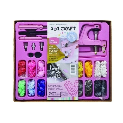 SET COLOCADOR DE SNAP T3-T5-T8 (200 PIEZAS+ PINZA) IBICRAFT