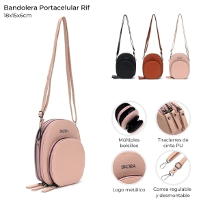 BANDOLERA PORTACELULAR RIF 18x15x6 CM SKORA SUELA