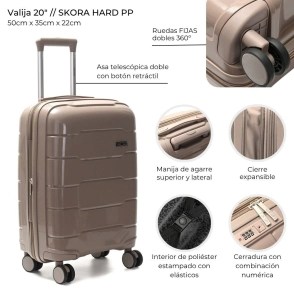VALIJA CARRY ON SKORA HARD PP VISON 20