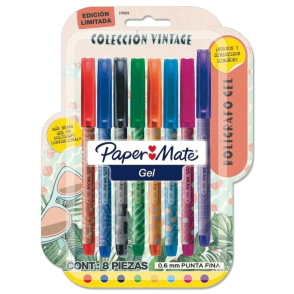 Paper Mate Gel 8pzas Card Vintage