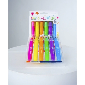 CRAYONES SOFT ACUARELABLES X6 NEON KIRUKI