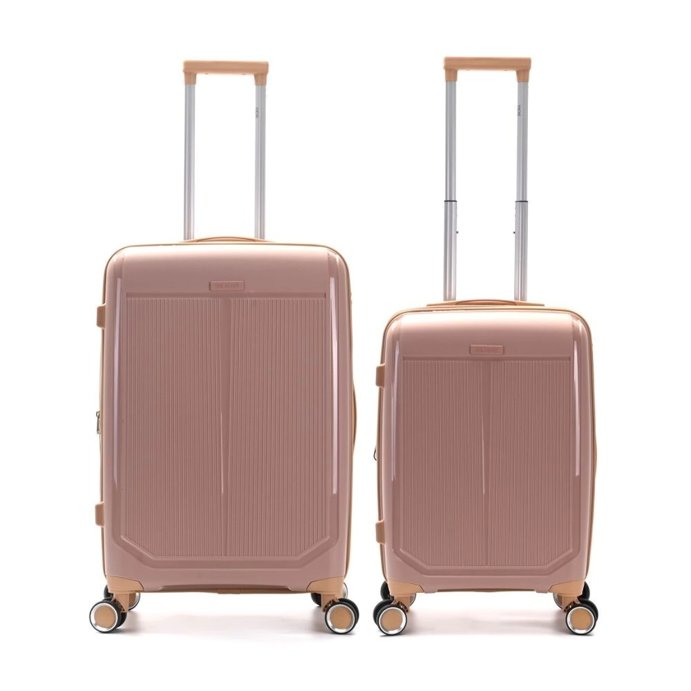 SET VALIJAS SKORA BS AS HARD PP ROSA 24" Y 20" DOBLE RUEDA