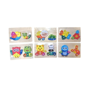 JUEGO DIDACTICO DE ENCASTRE BLOQUES DE MADERA ANIMALES 22x15 CM
