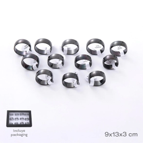 CAJA DE ANILLOS X12 TRENDY (PRECIO X CAJA)