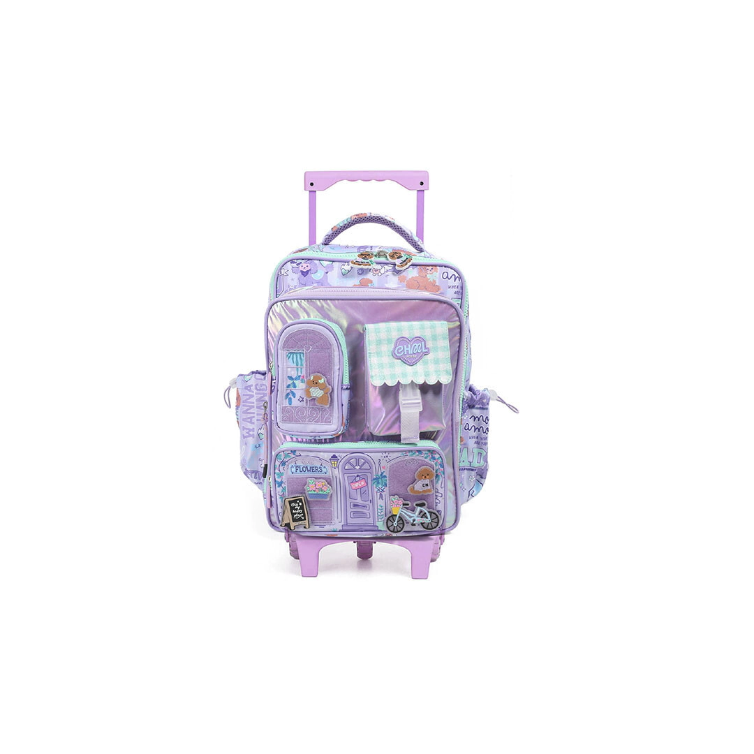 MOCHILA MY HOUSE CARRO 17" POODLE CREW PURPLE CHIMOLA