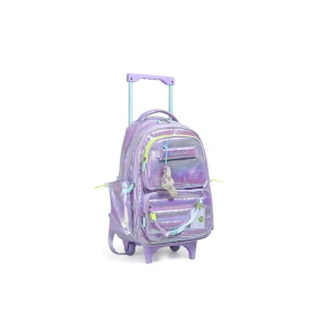 MOCHILA PUFFY AND SHINY CARRO 18" CHIMOLA LIGHT PURPLE