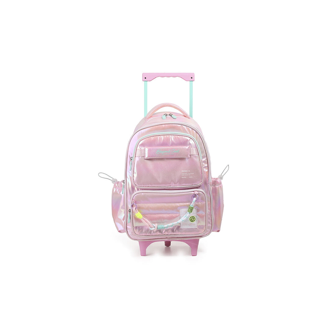 MOCHILA PUFFY AND SHINY CARRO 18" CHIMOLA LIGHT PINK