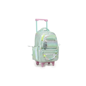 MOCHILA PUFFY AND SHINY CARRO 18" CHIMOLA AQUA
