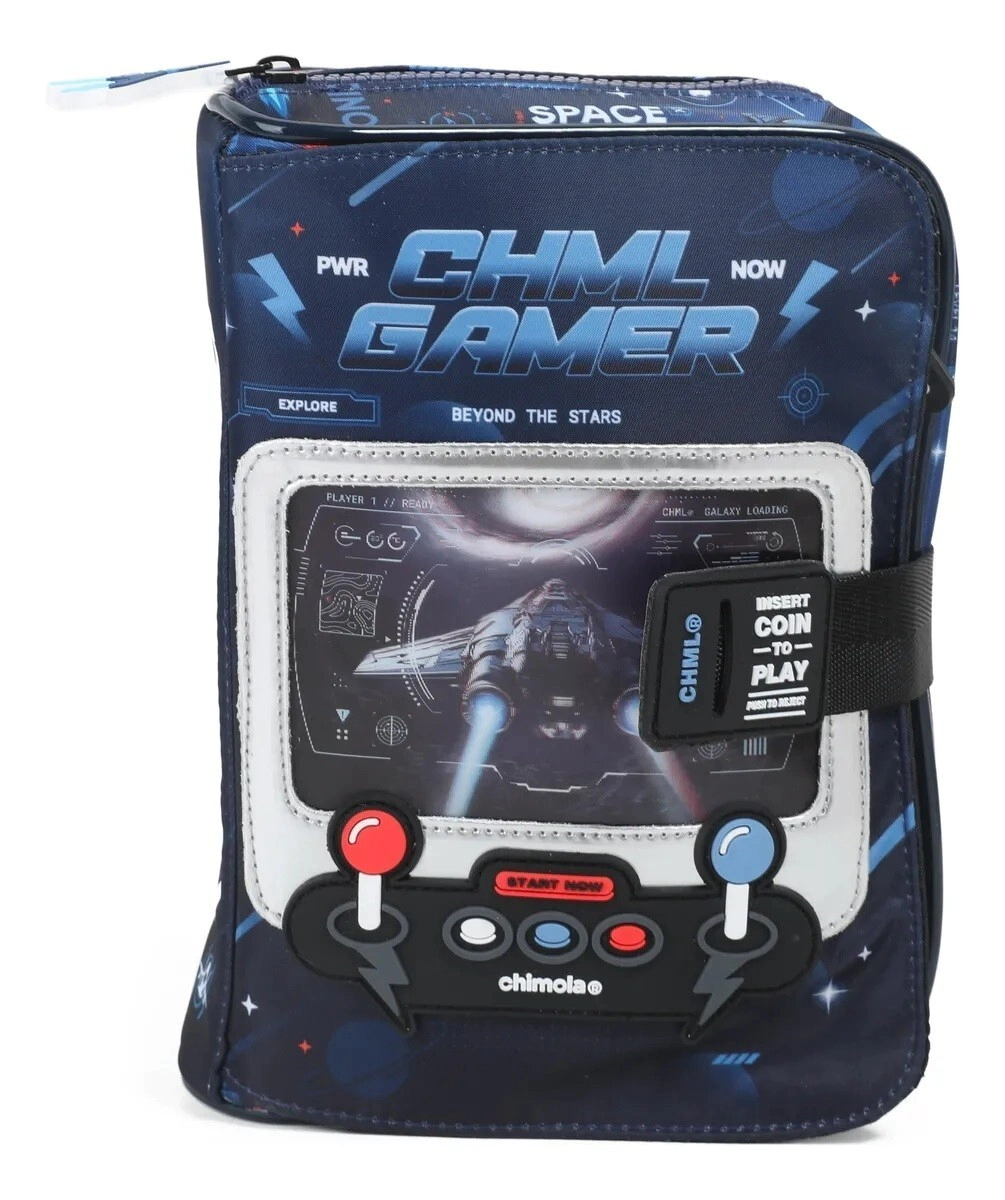 CARTUCHERA GAMER CHIMOLA NAVE BLUE