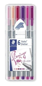 Marcador Staedtler x6 unid 334 0,3mm Flamingos