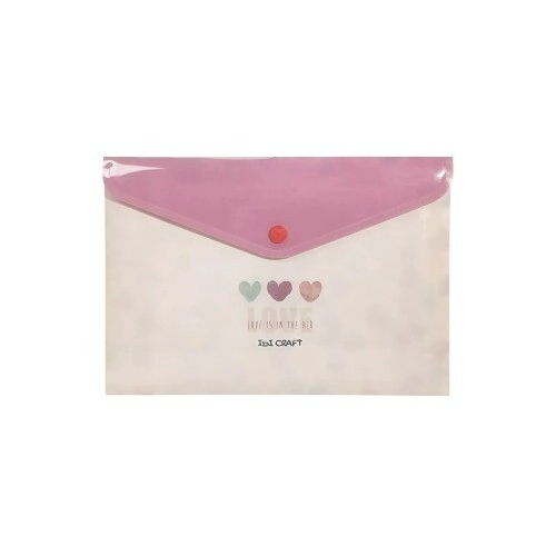 SOBRE PLASTICO CON BOTON A5 IBICRAFT HEARTS