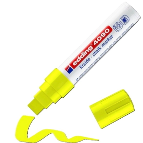 MARCADOR DE TIZA EDDING E-4090 TRAZO GRUESO AMARILLO FLUO